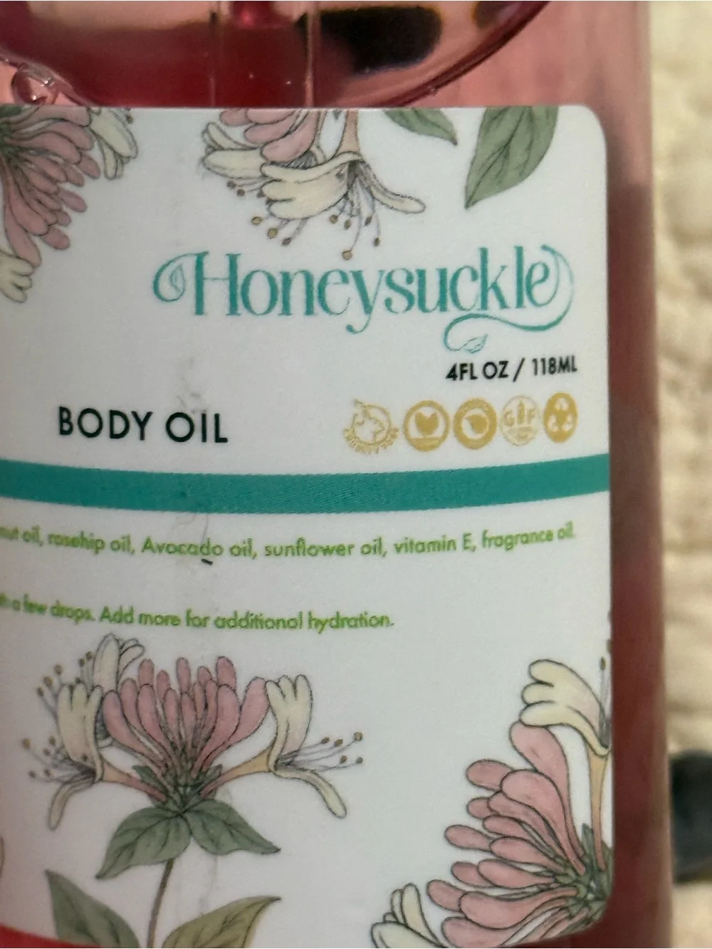 Aminnah/Dillpicky Collab “Honeysuckle” Body Oil - Lightweight Moisturizing